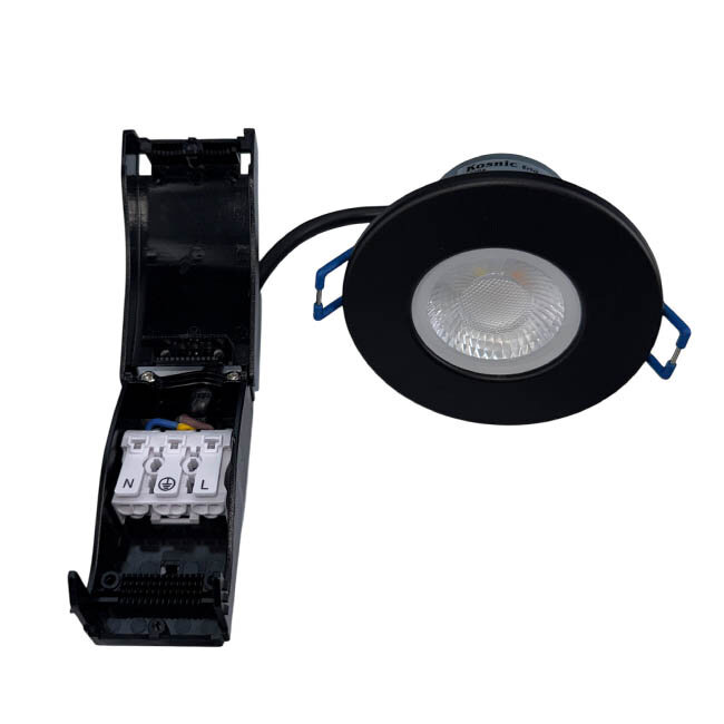 Kosnic Set van 2 Zwarte Inbouw Ledspot Erta, 6 Watt, Dimbaar,  IP65