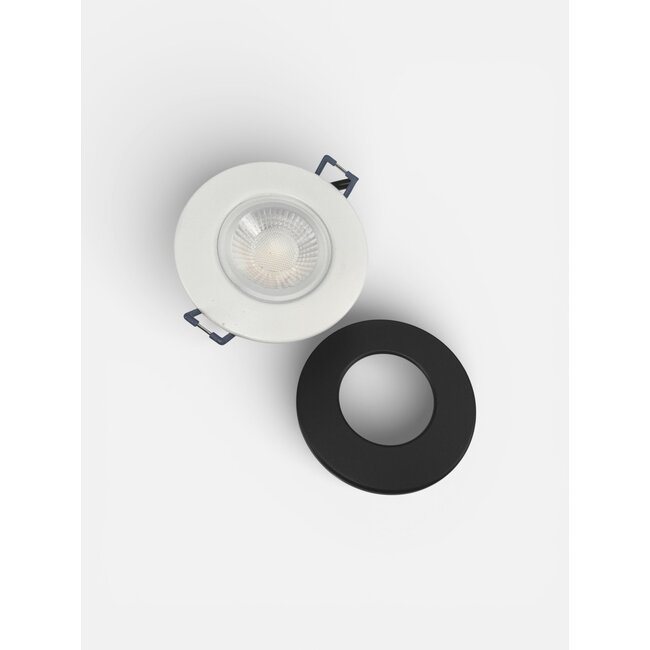 Kosnic Set van 4 Zwarte Inbouw Ledspot Erta, 6 Watt, Dimbaar,  IP65