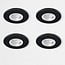 Kosnic Set van 4 Zwarte Inbouw Ledspot Erta, 6 Watt, Dimbaar,  IP65