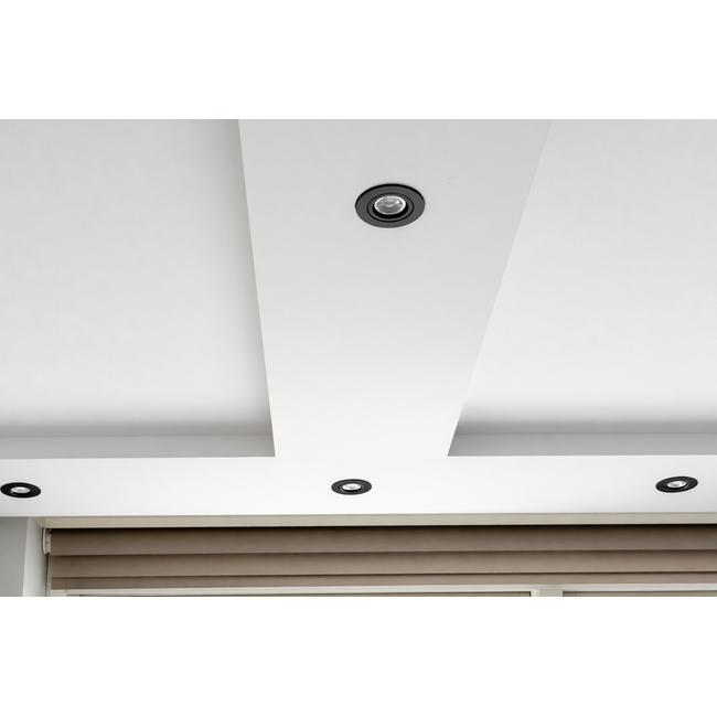 Set van 3 Inbouw Ledspot Dublin Zwart, 6 Watt, Dimbaar Warm wit licht  IP44