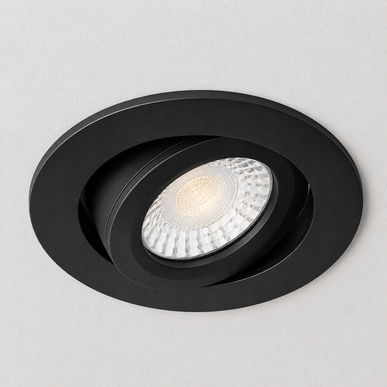Inbouwspot Berlijn 6W, Mat-zwart , IP44