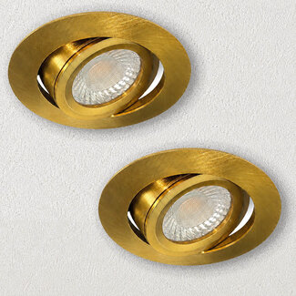 Set van 2 stuks Inbouwspot Berlijn 6W, in Goud kleur, IP44