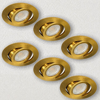 Set van 6 stuks Inbouwspot Berlijn 6W, in Goud kleur, IP44