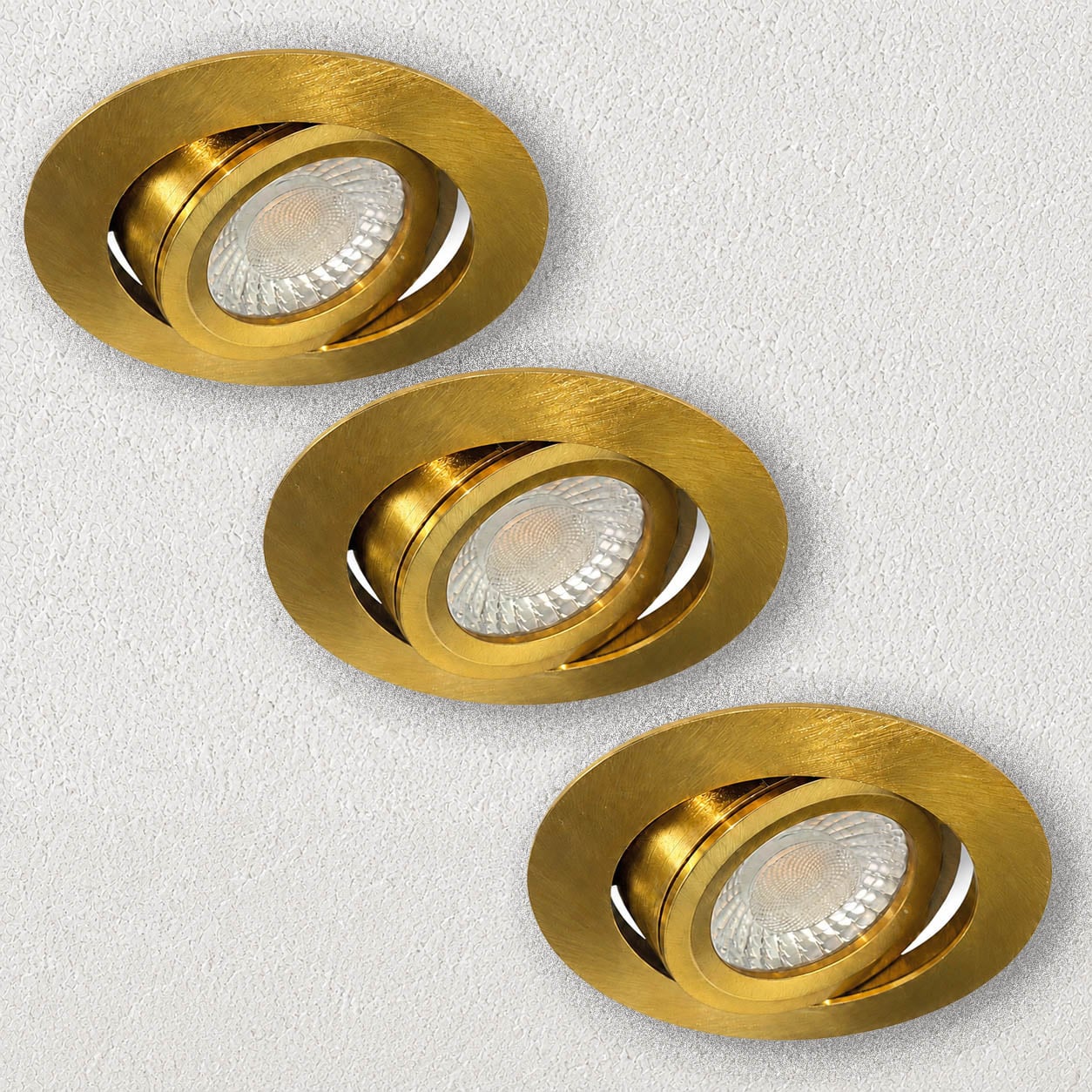 Set van 3 stuks Inbouwspot Berlijn 6W, in Goud kleur, IP44