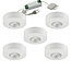 Set van 5 Cabinet Led Opbouwspot warm wit, witte uitvoering IP44, dimbaar