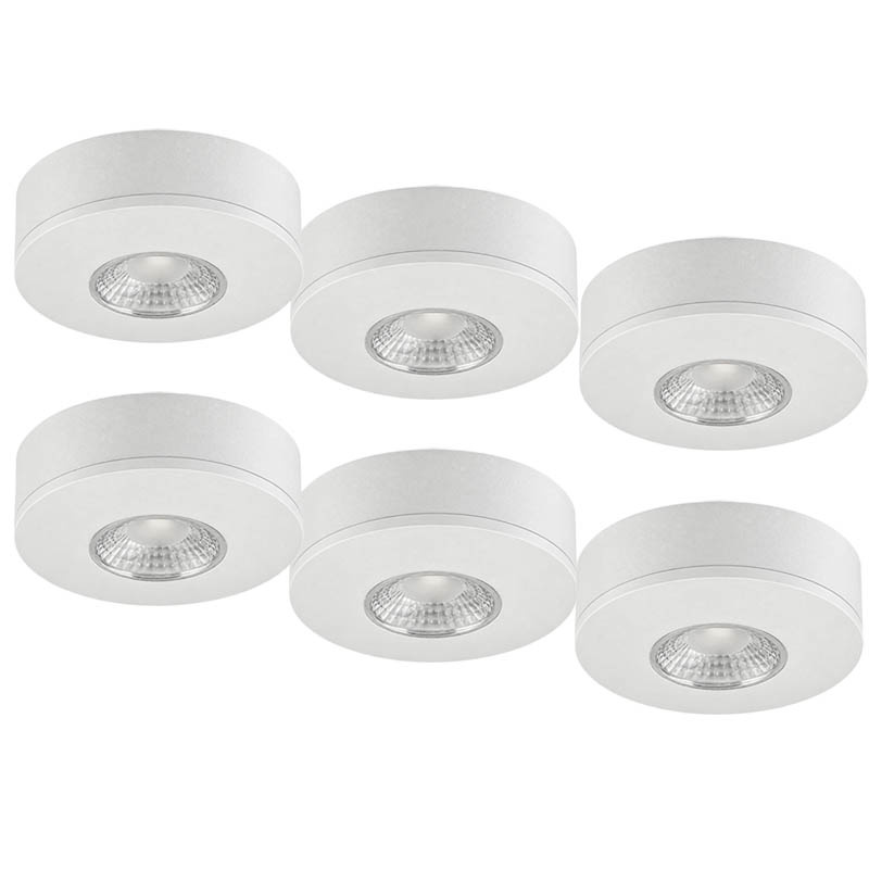 Set van 6 Cabinet Led Opbouwspot IP44
