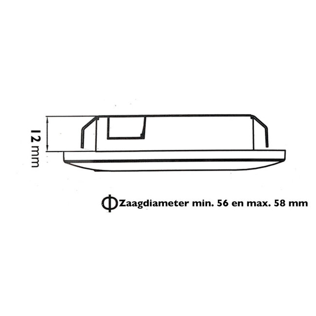 Set van 2 Cabinet Led Inbouwspot warm wit, zwarte uitvoering IP44, dimbaar