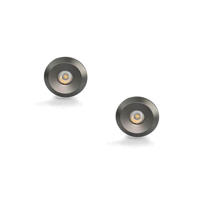 Set van 2 Microleds Maduro, 1,2 Watt, IP44 , Gun Metal kleur