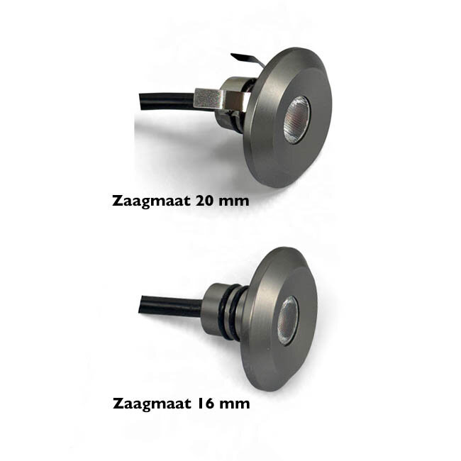 Set van 3 Microleds Maduro, 1,2 Watt, IP44 , Gun Metal kleur
