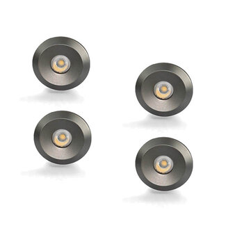 Set van 4 Microleds Maduro, 1,2 Watt, IP44 , Gun Metal kleur