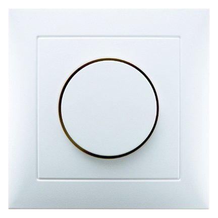 Afdekplaat met regelknop voor draaidimmer polarwit, glanzend