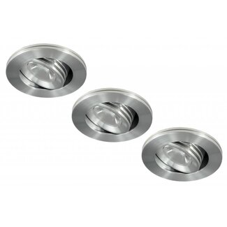 Set van 3 stuks dimbare mini inbouwLEDspot,  3 Watt, IP44