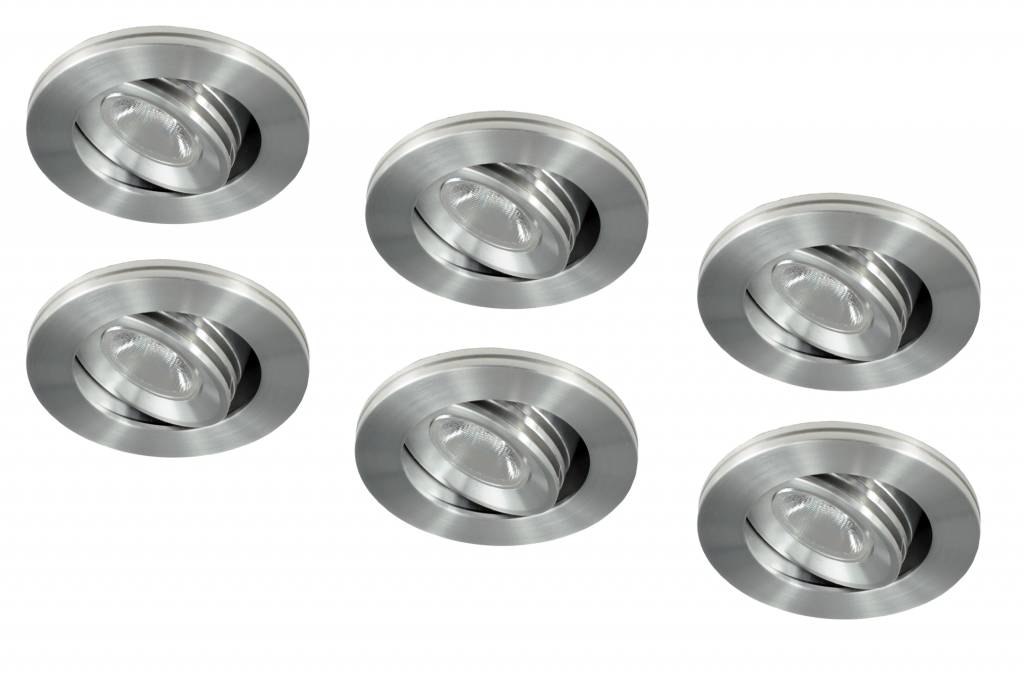 Dankzegging Appal onwettig Set van 6 stuks dimbare mini inbouwLEDspot, warm wit, 1x3W Kantelbaar -  123ledspots BV