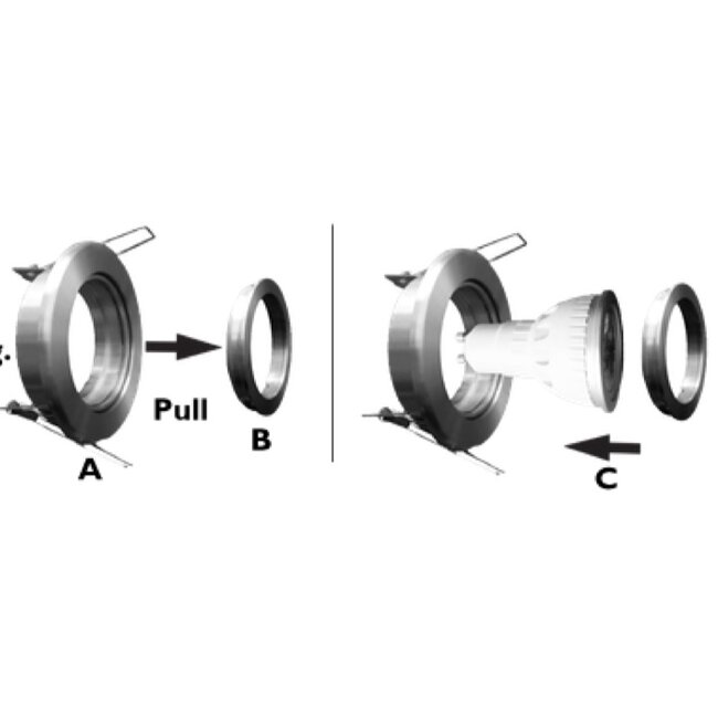 Inbouwspot aluminium armatuur kantelbaar