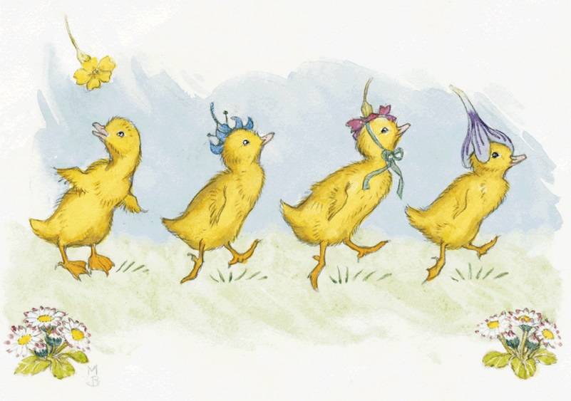 Molly Brett, Four Ducklings wearing Flowers PCE 126