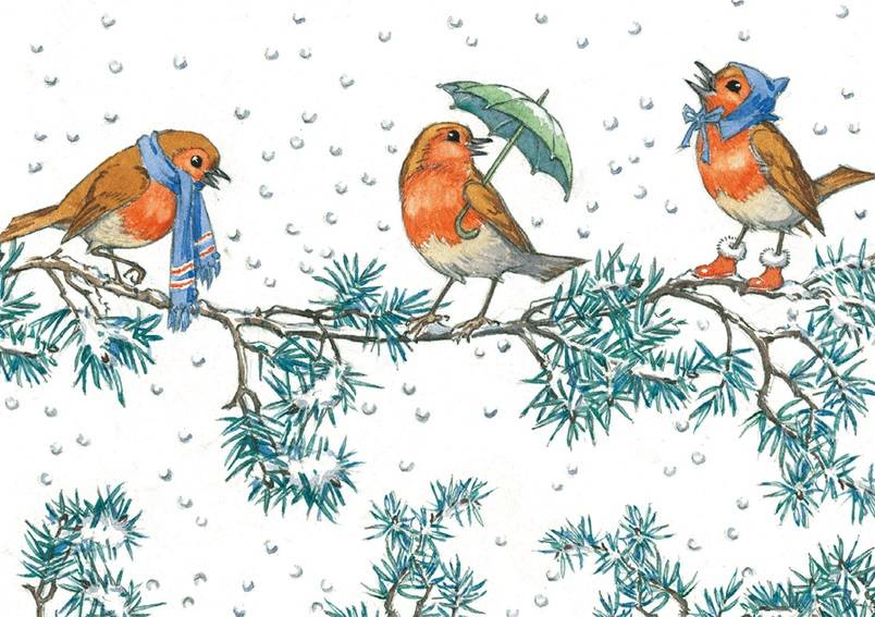 Molly Brett, Three Robins at a Branch at Christmas PCE 080