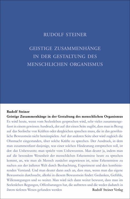 Rudolf Steiner, GA 218 Geistige Zusammenhänge in der Gestaltung des menschlichen Organismus