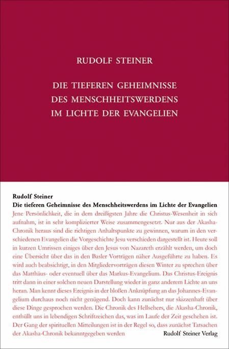 Rudolf Steiner, GA 117 Die tieferen Geheimnisse des Menschheitswerdens im Lichte der Evangelien