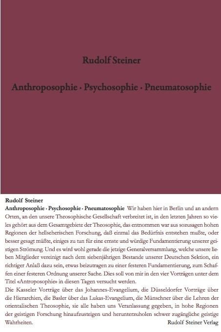 Rudolf Steiner, GA 115 Anthroposophie - Psychosophie - Pneumatosophie