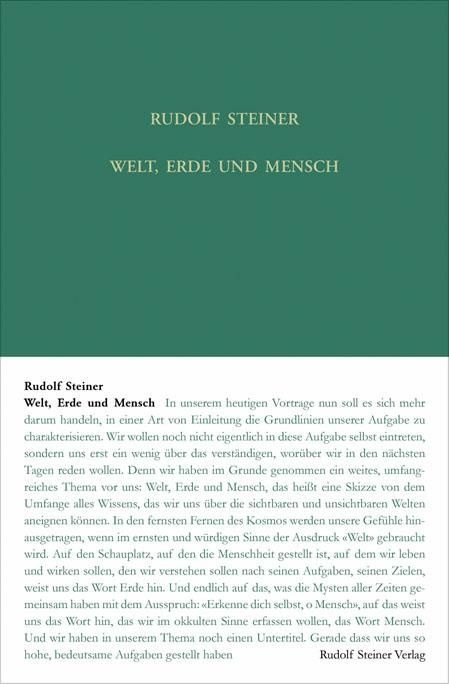 Rudolf Steiner, GA 105, Welt, Erde und Mensch