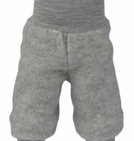 Engel Natur Engel Natur Baby Broek met tailleband Wol Fleece - Licht grijs melange (091)