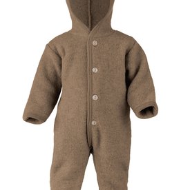 Engel Natur Engel Natur Baby overall met capuchon Fleecewol - Walnoot melange (075)