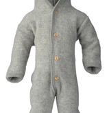 Engel Natur Engel Natur Baby overall met capuchon Fleecewol - Licht grijs melange (091)