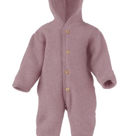 Engel Natur Engel Natur Baby overall met capuchon Fleecewol - Rosewood melange (051E)