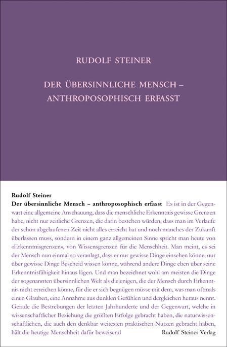Rudolf Steiner, GA 231 Der übersinnliche Mensch, anthroposophisch erfasst