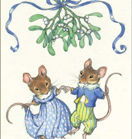 Molly Brett, Two little Mice dance under the Christmas mistletoe PCE 200