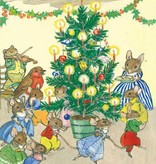 Molly Brett, A family of mice playing around the christmas tree PCE 182