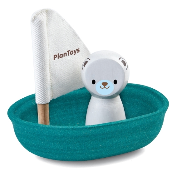 Plantoys PlanToys Sailing boat - Polar bear 12m+