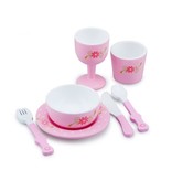 New Classic Toys New Classic Toys - Dinner set - Roze met bloementjes