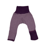 Cosilana Cosilana babylegging Wol/Zijde,  met omslag voor de voetjes - Gestreept Roze (130)