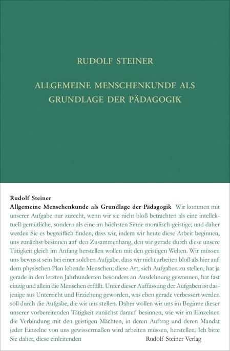 Rudolf Steiner, GA 293 Allgemeine Menschenkunde als Grundlage der Pädagogik (I)