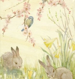 Margaret Tarrant, Rabbits and Blue Tits With Spring Flowers PCE 295