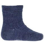 Joha Joha dunne wollen sokken - Rib - Denim blauw melange (60021)