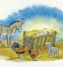 Molly Brett, Donkey, lamb, cock & hen around Jesus in Crib (PCE 259)