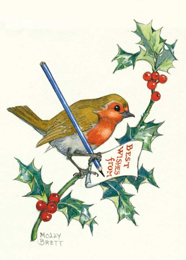 Molly Brett, Robin writing Christmas message (PCE 263)