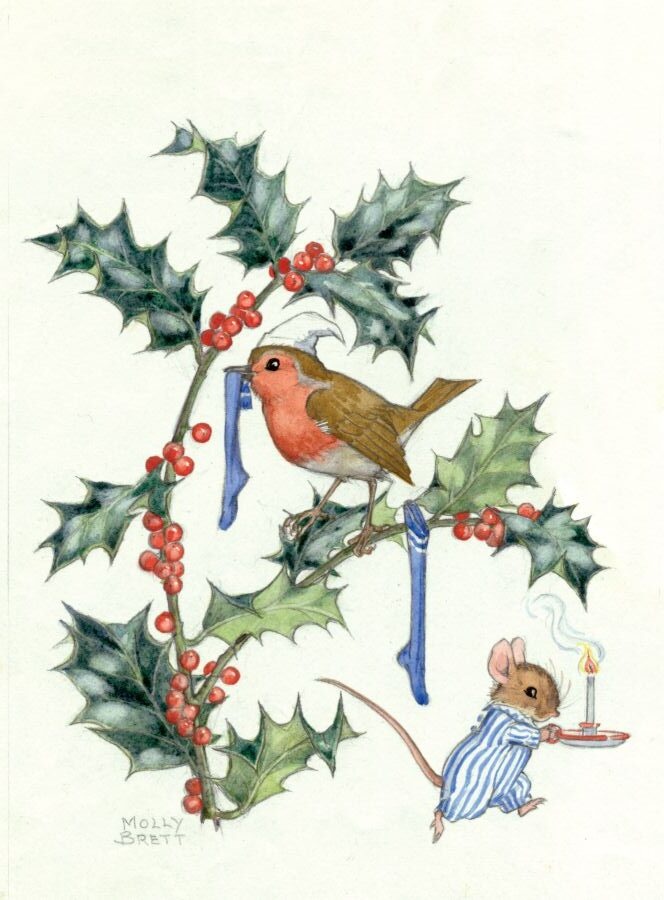 Molly Brett, Christmas robin and mouse (PCE 276)