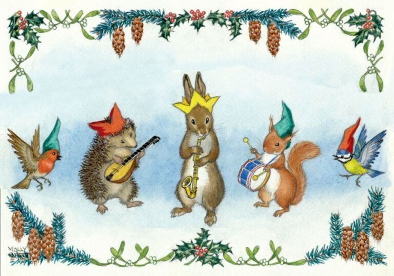 Molly Brett, Hedgehog, rabbit & squirrel playing instruments PCE 278