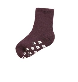 Joha Joha Wollen sokken met Anti-slip - Aubergine (60015)