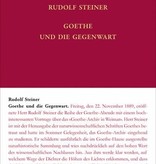 Rudolf Steiner, GA 68c Goethe und die Gegenwart