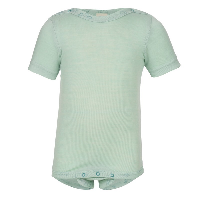 Engel Natur Engel Natur romper korte mouw  Wol/Zijde - Pastel Mint (40E)