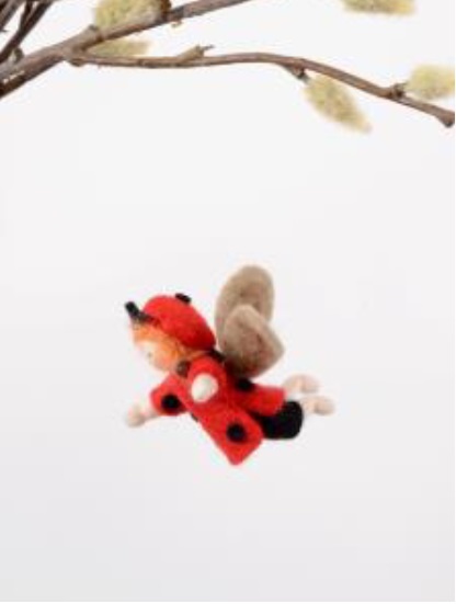 Roemeense Vingerpopjes Lieveheersbeestje Meisje/Ladybird Girl