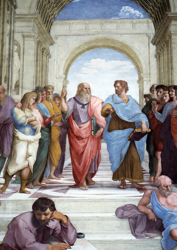 Rafaël,  Plato en Aristoteles. Detail uit School van Athene (Raf 3775)