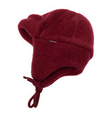 Joha *Limited Collection* Joha Baby- en Kinder  Fleece Muts wol - Bordeaux  melange (16223)