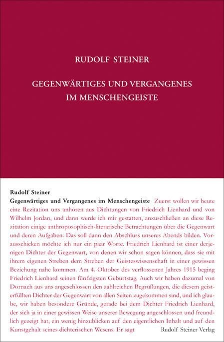 Rudolf Steiner, GA 167 Gegenwärtiges und Vergangenes im Menschengeist