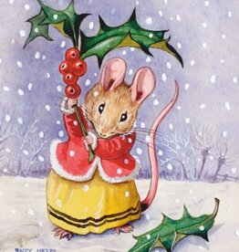 Racey Helps, Mouse with Holly Umbrella (PCE 330)