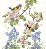 Molly Brett,  Goldfinches, blossom, bluebells and violets (PCE 310)